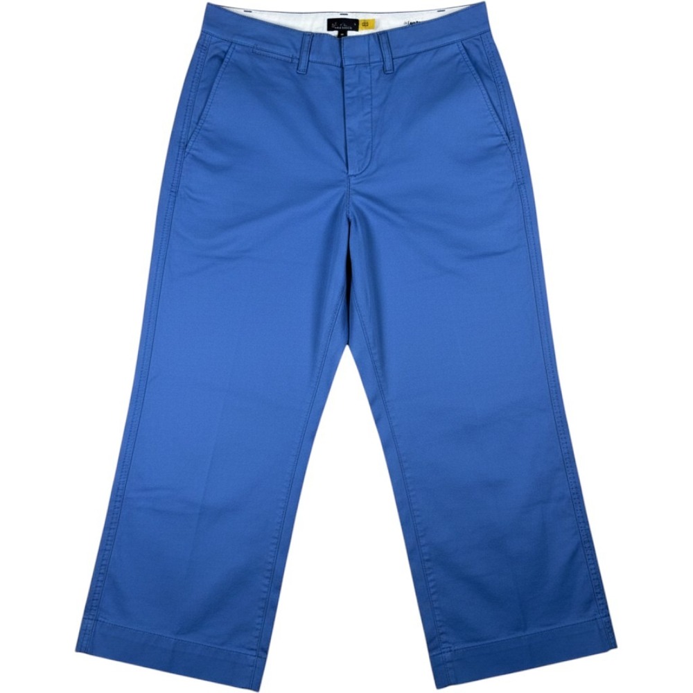Polo Ralph Lauren Women Blue Wide Leg Cropped Chino Pants Size 6 RN41381
